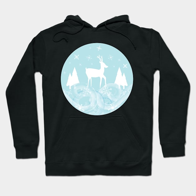 Light Blue Wintery Scene Hoodie by RedRubi